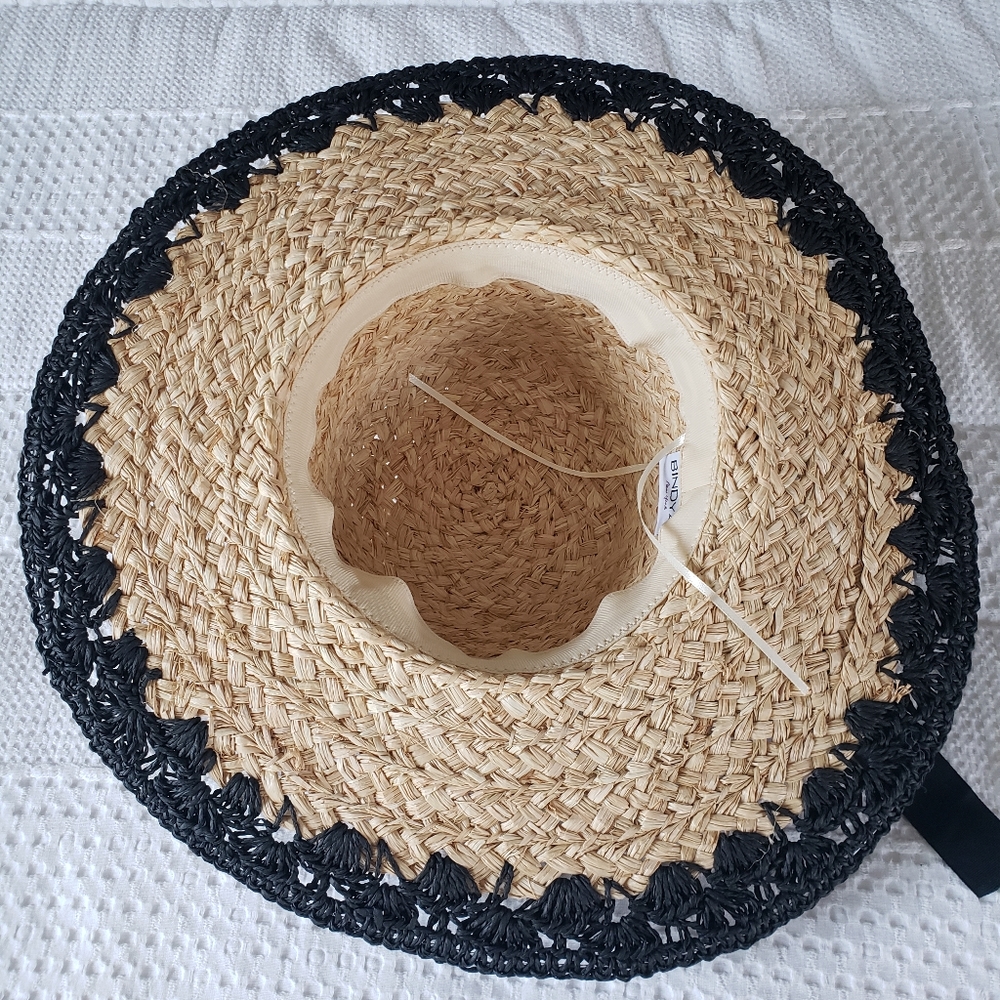 Bindya straw hat with ribbon bow - Picture 3 of 4